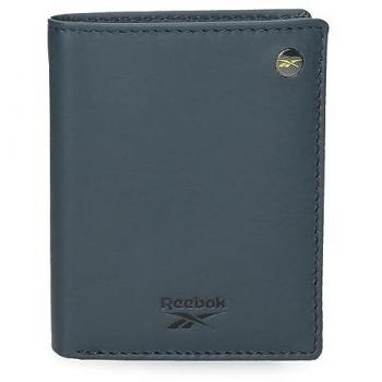 Reebok Cartera Switch Vertical Azul con Monedero de Piel 8,5x10,5x1 cms