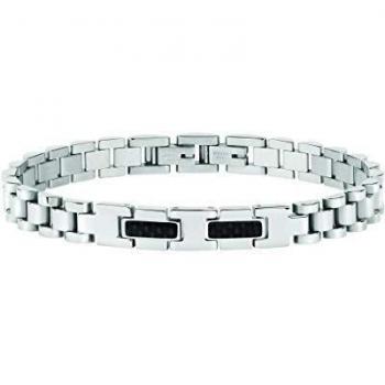 Sector No Limits Pulsera para hombre, Colección ENERGY, larga 21,5 cm, de acero y fibra de carbono - SAFT16