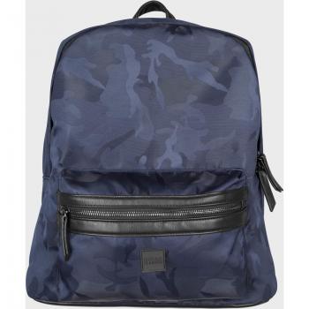 Urban Classics Unisex Camo Jacquard Backpack - Navy Blue