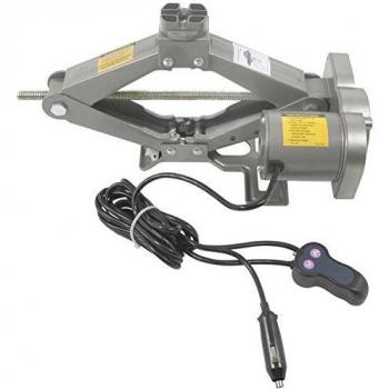 FISHTEC ® Gato eléctrico para Coche 12V - Acero - Eleva hasta 1 500 kg - Suministrado con Estuche - Conexión para Encendedor - Desmontaje de Rueda con Tomas de 17 y 23 mm Incluidas