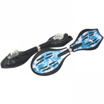MAXOfit Waveboard Pro Close Mini Ice, Bis 129 Kg mit Leuchtrollen und Tasche - Monopatín de waveboard