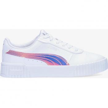 Puma Carina 2.0 Holo Girls' Sneakers - White with Holographic Detail, Size 37