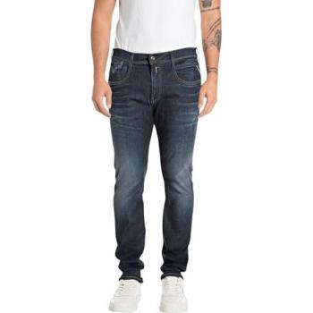 Replay Anbass Slim Fit 5-Pocket Jeans for Men - Size 36/34 - Dark Blue