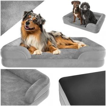 Cama ortopédica para perros Kimba XL con borde alto, acolchado ergonómico, funda impermeable y lavable de felpa suave