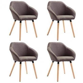 Taupe Fabric Dining Chairs Set of 4