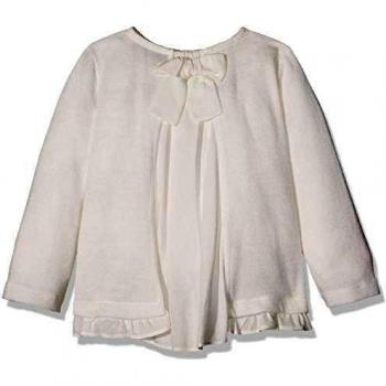 FINA EJERIQUE Sueter, Camiseta De Manga Larga Para Niñas, Blanco, 4