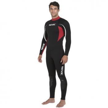 Traje húmedo completo Relax de Seac diseñado para hombre y mujer, con un grosor de 2,2mm y hecho en neopreno High Stretch Comfortable; pensado especialmente para la práctica del buceo de botella