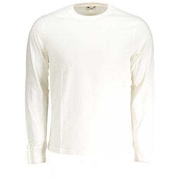 White Cotton Long Sleeve T-Shirt with Applique Logo - XL