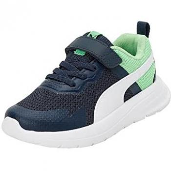 Zapatillas Deportivas Velcro Niños Puma Evolve Run Mesh AC+ PS, Color Blanco, Azul y Verde, Talla 30 EU