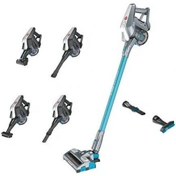 Hoover H-FREE 300 HYDRO HF322YHM, Aspiradora escoba sin cable, Aspira y friega, Motor Direct Impulse, 12.500 Pa, Localizador de polvo, Carga rápida 2.5 h, 40 min, Batería extraíble, Azul
