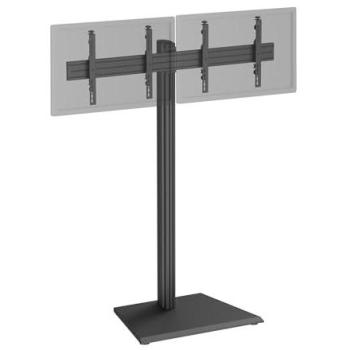 Soporte de suelo para 2 televisores de 43-49, altura 175 cm, color negro