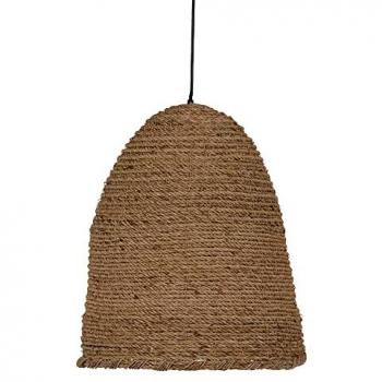 Lámpara de Techo Moderna de Fibra Natural Ø 43 cm, Dimensiones 43 x 43 x 52 cm, Diseño Acordonado