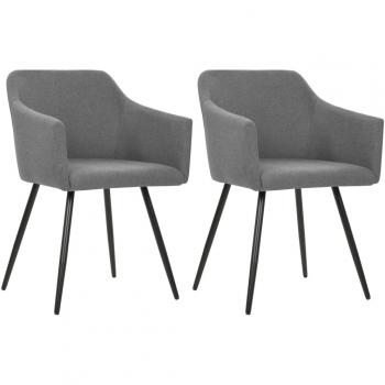 Light Grey Fabric Dining Chairs Set of 2