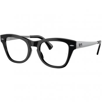 Ray-Ban RX0707VM 2000 Men's Black Prescription Eyeglasses Size 48 - Blue Light Blocking Option Available