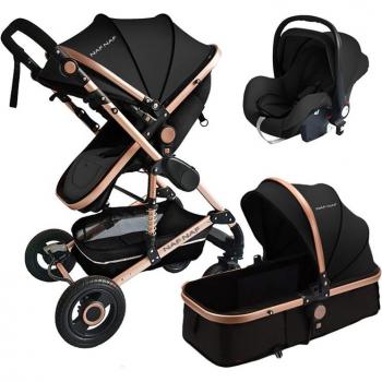 TANUKI Cochecito Trio de bebé 739BH negro