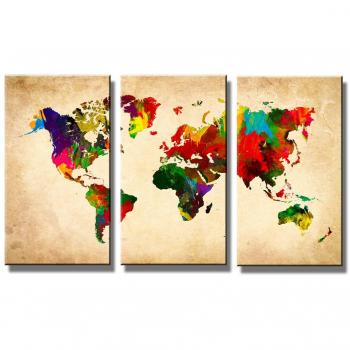 Visario Cuadro en Lienzo 160 x 90 cm Nr. 1169 Mapa del Mundo