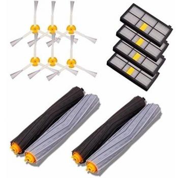 Lacaca Kits de repuesto compatible con iRobot Roomba 800 870 880 900 980 Series Aspiradora accesorios kits-includes Pack de 4 Filtro HEPA, 6 Pack 3-Armed Side Brush y 2 Par sin enredos escombros Extractor