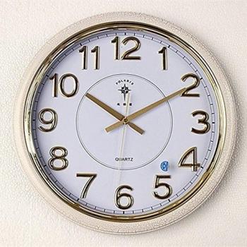 Regalo de Navidad relojes y modernas habitaciones king size reloj de pared Reloj de cuarzo redondo Calendario gráficos silencio luminoso living reloj de pared,c