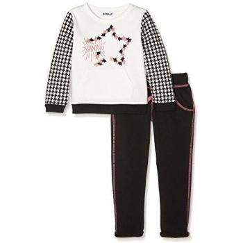BIMBUS Tuta Felpa Girocollo, Mono Para Niñas, Nero 01, 8A