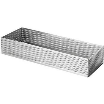Lacor - 68597 - Molde Aro Rectangular Perforado 8 x 28 x 3, 5 cm Inox