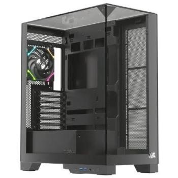 Torre Gaming XYZ Trifecta ATX Negra con Vidrio Templado y 2 Ventiladores VORTEX A-RGB USB-C