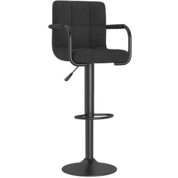 Taburete de cocina de tela negro ajustable moderno para bar y restaurante
