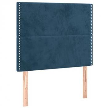 Cabecero con luces LED terciopelo azul oscuro 90x5x118/128 cm