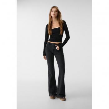 Stradivarius Flared Comfort Jeans Black Denim