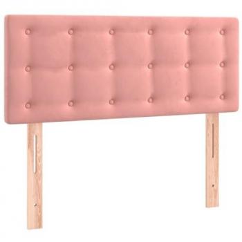 Cabecero con LED de terciopelo rosa 90x5x78/88 cm