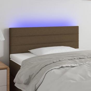 Cabecero LED de Tela Marrón Oscuro 80x5x78/88 cm