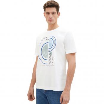 Camiseta de hombre de algodón de manga corta con dibujo frontal