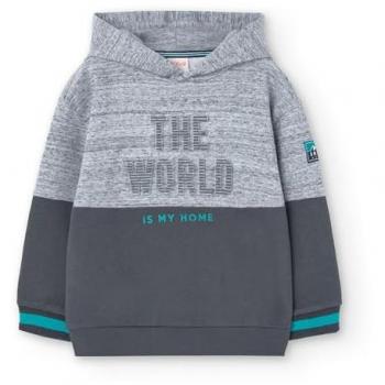 Sudadera de niño bicolor con capucha Boboli Fleece