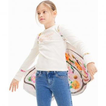 Camiseta canalé alas mariposa de niña