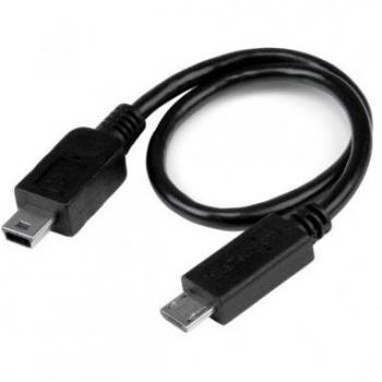 StarTech.com UMUSBOTG8IN 20cm Micro USB to Mini USB OTG Cable Male to Male