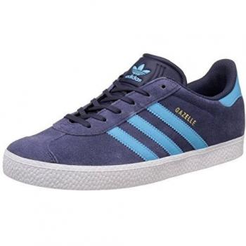 adidas Men's Gazelle Trainers, Grey Midnight Grey Bright Cyan Gold Met, 5 UK