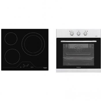 Pack Corberó CCHEV840MX: Horno eléctrico de 65L en acero inoxidable + Vitrocerámica de 60cm con 3 zonas en color negro