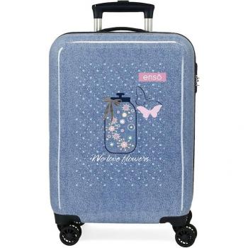 Maleta de cabina Enso We Love Flowers rígida 55 cm turquesa