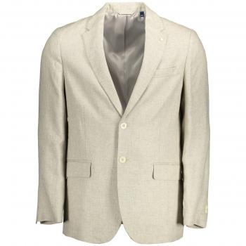 Gant Beige Linen Classic Jacket with Logo - IT50 | L