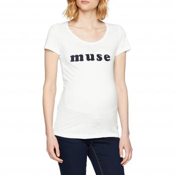 MAMALICIOUS ML SS Jersey Top a. V, Camiseta Premamá para Mujer, Blanco
