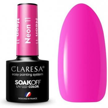 Claresa - Esmalte semipermanente Soak off - 11: Neon, esmalte de uñas UV LED, color neón, tono 11, 5 g