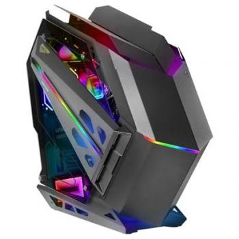 Caja Gaming Mars MC-TITAN RGB XXL ATX con Doble Tira LED y Iluminación Frontal ARGB, Compatible con Refrigeración Líquida, Negro