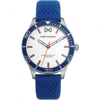Mark Maddox - Reloj de hombre Mission de acero 3 agujas y correa de silicona