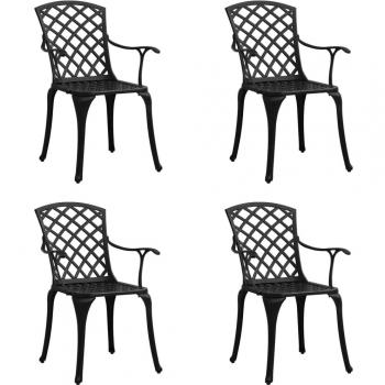 vidaXL Garden Chairs 4 pcs Cast Aluminium Black