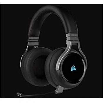 Auriculares Corsair Virtuoso RGB Wireless con micrófono de alta fidelidad y color carbón