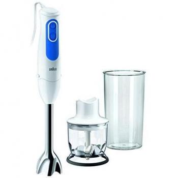 Braun Minipimer 3 MQ3020 - Batidora de mano de 700W con Brazo Metálico, 2 velocidades, Antisalpicaduras, 2 Accesorios