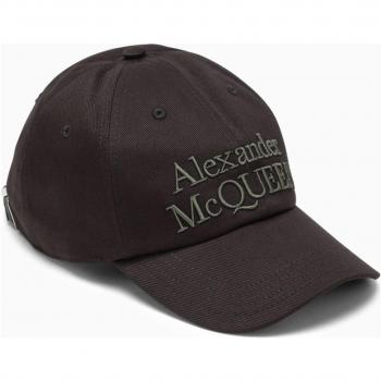 Alexander McQueen Men's Logo Baseball Cap - Black, Size Medium, Cotton, Embroidered Logo