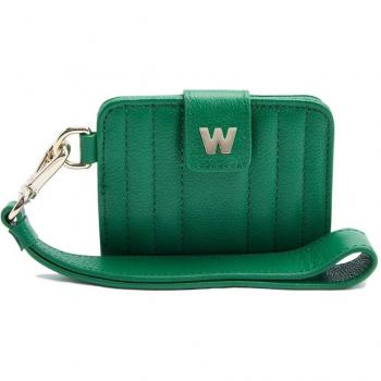 Wolf Mimi Green Leather Women's Credit Card Holder with Wristlet