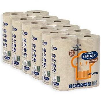 Papel Cocina Multiusos Pack 12 unidades Eco Reciclados 380 gr/uni - Rollo 2 Capas Bobina Absorbente Secamanos Ecologico EXTRA XXL