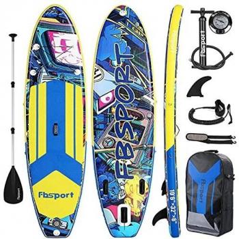 FBSPORT Tabla Sup Hinchable, Tabla de Stand Up Paddling, Tabla Paddle Surf Hinchable, Tabla de Sup, Tabla de Surf Kit con Remo de Aluminio+Bomba+Aleta Desprendible | Longitud: 320cm