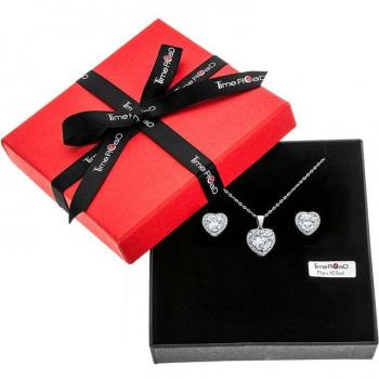 Set de colgante y pendientes de plata acabado brillo